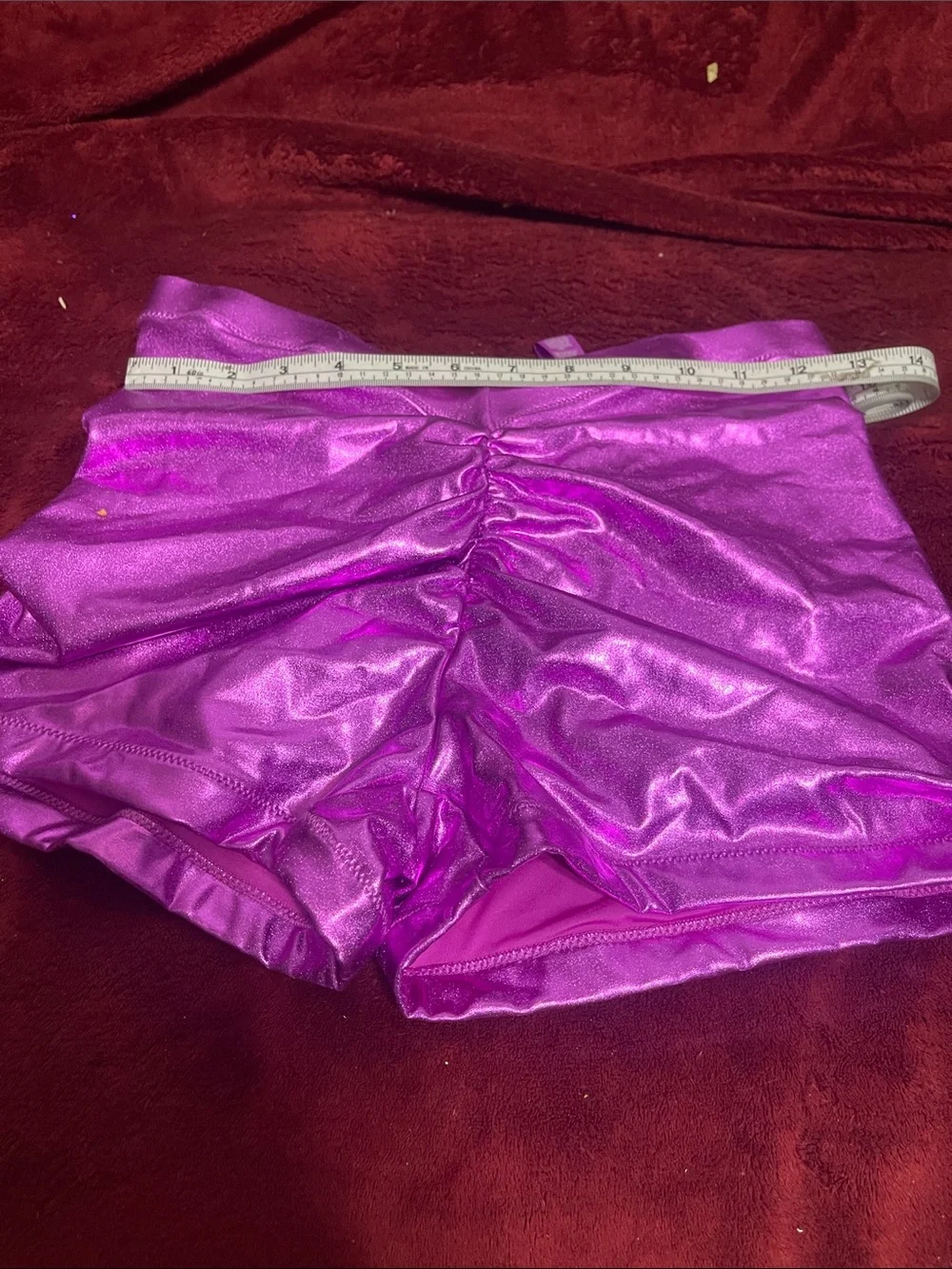 SKIMS Metallic Swim V Waist short High Shine Ruched Waist